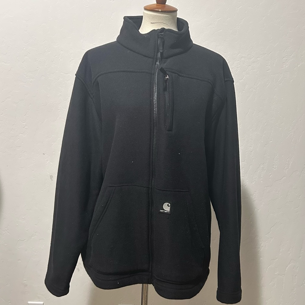 Carhartt Mens Black Polyester Zip Up Jacket Large